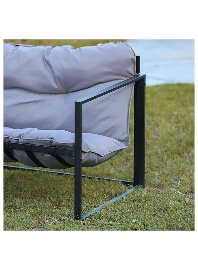 DANUBE HOME Terry 4 Seater Outdoor Sofa Set Steel Frame Garden Furniture Modern Design Lounge Sofa Sets 4 Pieces Outdoor Seating Table And Chairs Set For Patio Balcony Lawn Yard Grey
