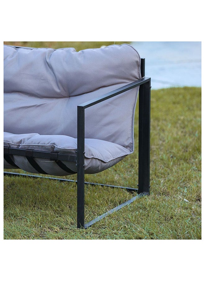 DANUBE HOME تيري 4 مقاعد مجموعة أريكة في الهواء الطلق الإطار الصلب حديقة الأثاث التصميم الحديث صالة أريكة مجموعات 4 قطع طاولة جلوس في الهواء الطلق وكراسي مجموعة للفناء شرفة ساحة العشب رمادي  - Image 3
