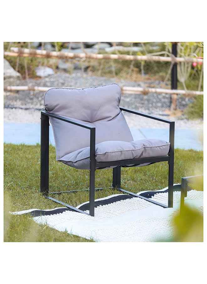 Terry 4 Seater Outdoor Sofa Set Steel Frame Garden Furniture Modern Design Lounge Sofa Sets 4 Pieces Outdoor Seating Table And Chairs Set For Patio Balcony Lawn Yard Grey
