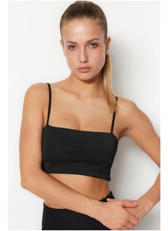 trendyol Knitted Sports Bra with Black Mid Support/Styling Rope Strap THMSS23SS00024  - Image 2