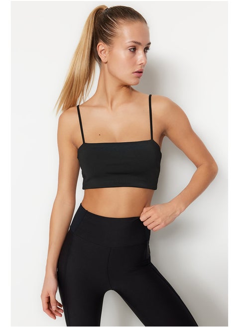 Knitted Sports Bra with Black Mid Support/Styling Rope Strap THMSS23SS00024