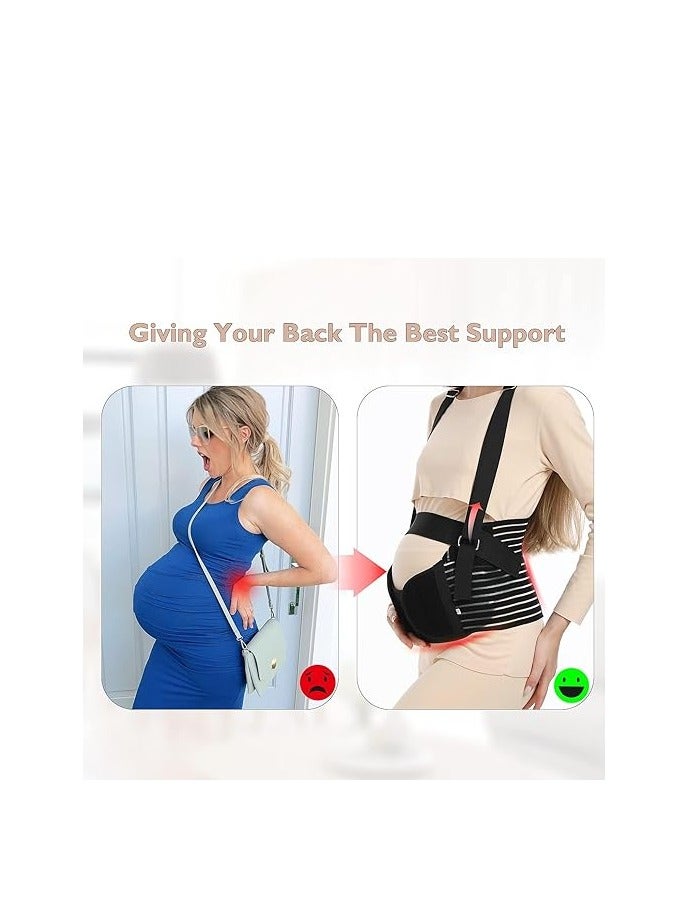 Generic Belly Bands for Pregnant Women - Adjustable Maternity Belt Pregnancy Support, Breathable Abdominal Binder & Back Brace, 360° Support for All Stages of Pregnancy & Postpartum (Black, L(80-117cm) - Image 2