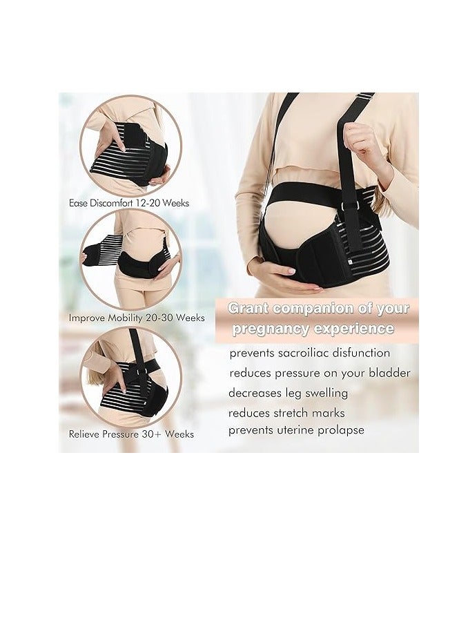 Generic Belly Bands for Pregnant Women - Adjustable Maternity Belt Pregnancy Support, Breathable Abdominal Binder & Back Brace, 360° Support for All Stages of Pregnancy & Postpartum (Black, L(80-117cm) - Image 3