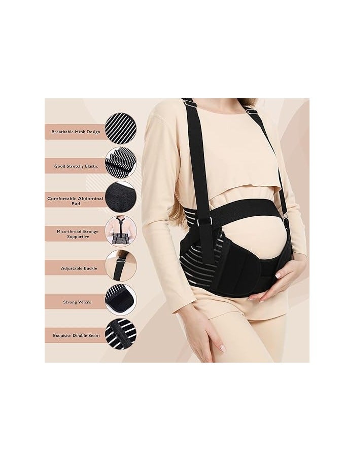 Generic Belly Bands for Pregnant Women - Adjustable Maternity Belt Pregnancy Support, Breathable Abdominal Binder & Back Brace, 360° Support for All Stages of Pregnancy & Postpartum (Black, L(80-117cm) - Image 5