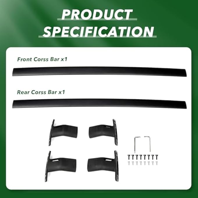 rayihni حامل سقف عوارض عرضية لفورد إكسبيديشن 2018-2025، لينكولن نافيجيتور 2018-2024، عوارض ألومنيوم لحامل الأمتعة، قوارب الكاياك، الدراجات - Image 3