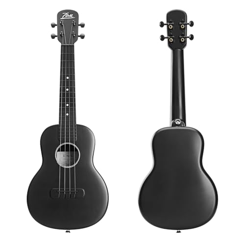 TOM 23" Carbon Fiber Concert Ukulele -Waterproof, Ultra-Lightweight (1.25 lbs),Beginner-Friendly Ukulele For Kids, Ideal For Professionals & Outdoor Adventures (Black) - Image 2