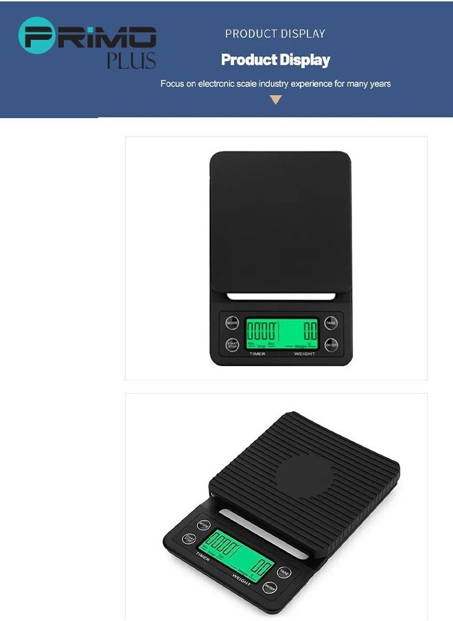 PRIMO PLUS - LCD Display Coffee Drip Scale Black - Image 1