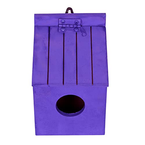 Cket Bird House Nest & Breeding Box Handmade Openable Roof Bird Cage for Sparrow, Budgies and Finches Eco Friendly Wooden Water Resistance for Garden & Balcony (Violet-13 x 11 x 18 CM) - Image 5