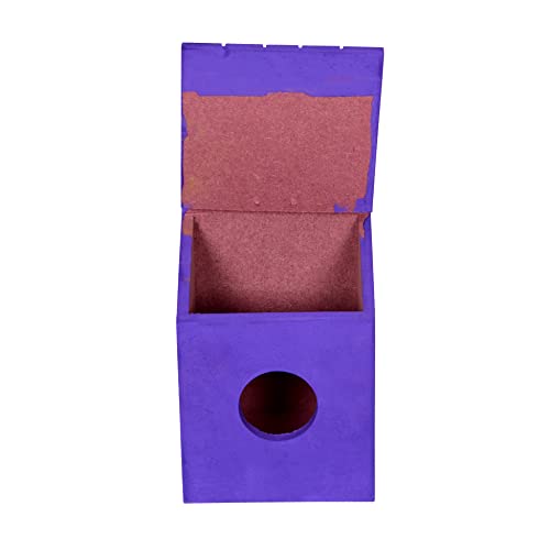 Cket Bird House Nest & Breeding Box Handmade Openable Roof Bird Cage for Sparrow, Budgies and Finches Eco Friendly Wooden Water Resistance for Garden & Balcony (Violet-13 x 11 x 18 CM) - Image 3