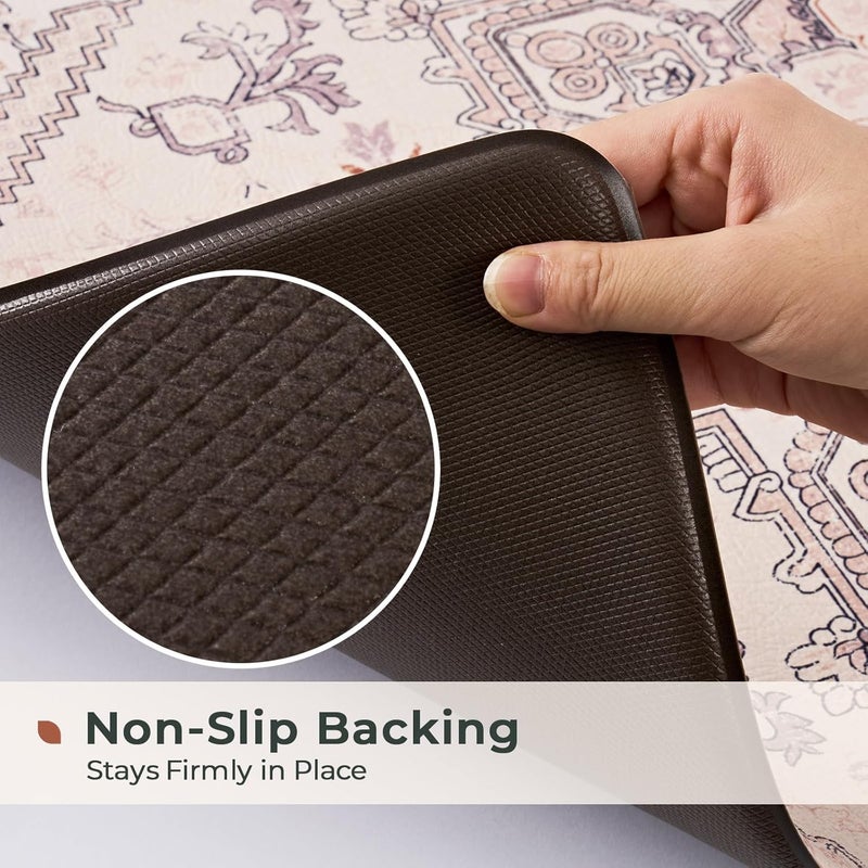 Fresh Mint Anti Fatigue Kitchen Mats Set 2 PCS, Waterproof & Non-Skid Boho Kitchen Rugs, Cushioned Kitchen Floor Mats for Standing Washable Comfort Kitchen Runners for Lanudry, Office, Sink - Image 5
