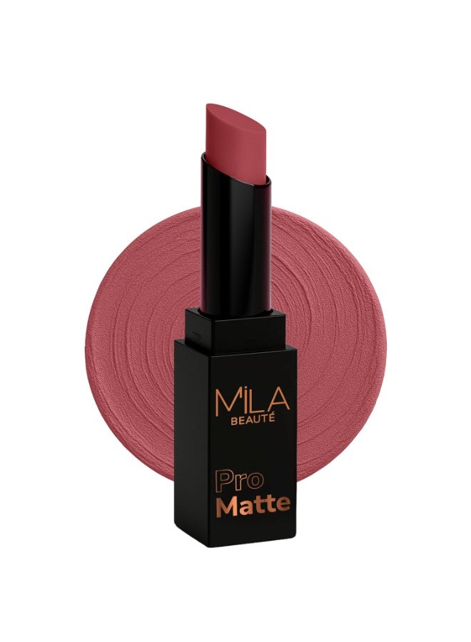Mila Beaute Mila Beauté Pro Matte Lipstick | Highly Pigmented & Long lasting | Semi Matte Finish | Light Weight Lipstick | Single Swipe Application | Luxurious Lip Color | Shade - (Damini, 4.2g) - Image 1