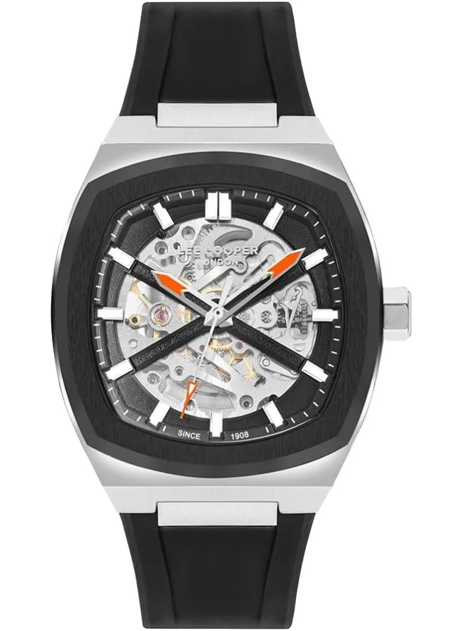 Lee Cooper Lee Cooper Men's G32665ZH Movement Watch, Automatic Display and Silicone Strap - LC07902.351, Black
