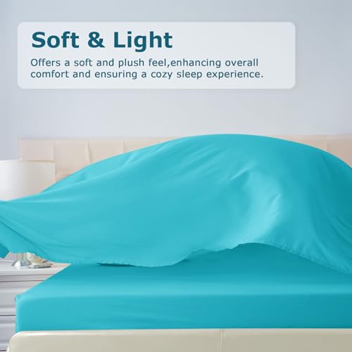 Homilay Full Size Bed Sheet Set - 4 Piece Soft Microfiber Sheets with Deep Pockets, Cooling Technology, and Wrinkle-Free Pillowcase. Hotel-Quality, Durable Bedding, Capri Blue - Image 2