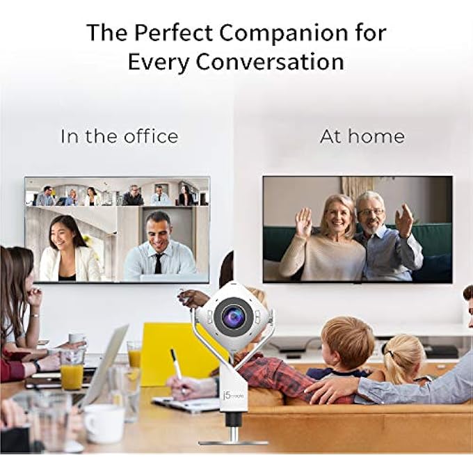 j5create 360 DEGREE ALL AROUND DESK CAMERA MEETING, ONLINE CLASS, VIDEO GAME CAM - 1080P HD VIDEO CONFERENCE CAMERA WITH HIGH FIDELITY MICROPHONE, USB-C | FOR VIDEO CONFERENCING, ONLINE CLASSES, AND COLLABORATION - Image 2