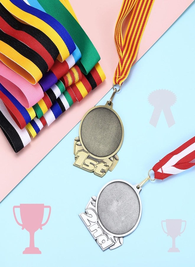 PATIKIL Award Neck Ribbons with Snap Clips, 100 Pack Polyester Medal Lanyards Blank Award Ribbon for Competitions Achievement Sports Party, Blue/Yellow - Image 4