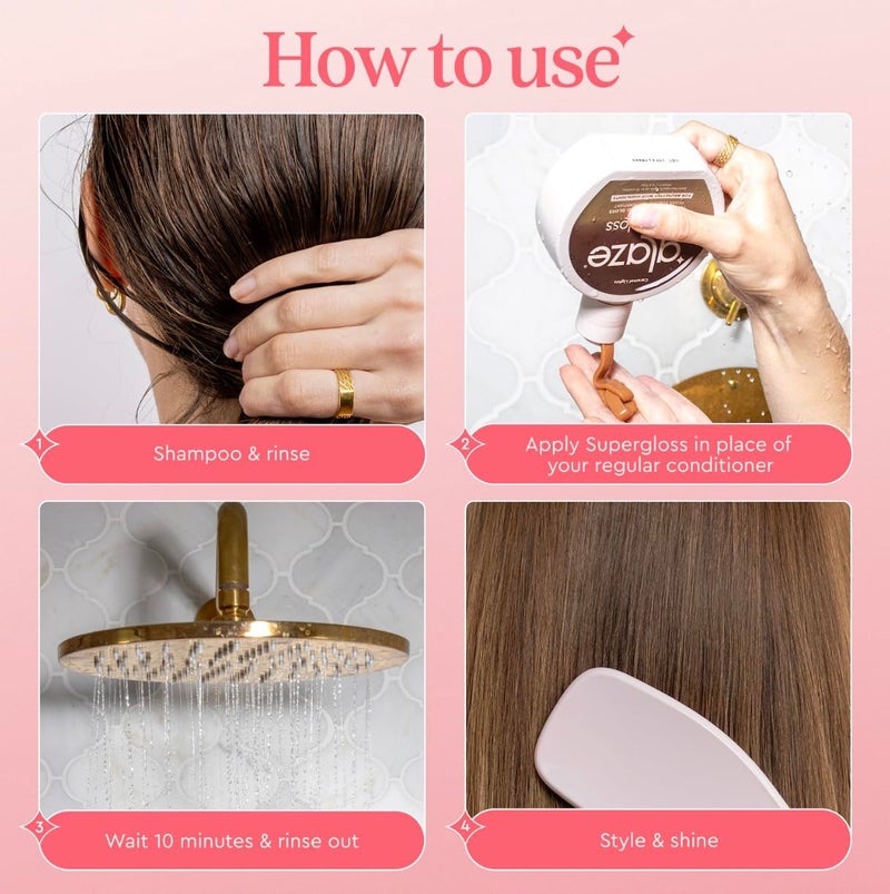 Glaze Supergloss Color Conditioning Gloss With Dispensing Pump â€“ Hydrating Semi-Permanent Color Hair Gloss & Shine Boost â€“ Vegan, Cruelty-Free â€“ 6.4 fl oz - Copper Crush - Bright Copper - Image 2