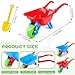 Motionchic 2 Set Kid Wheelbarrow Set Kids Gardening Tool with Long Shovel Sets Pretend Indoor Outdoor Activities Gifts for Boys and Girls Lightweight Plastic WheelbarrowRed Blue - Image 4