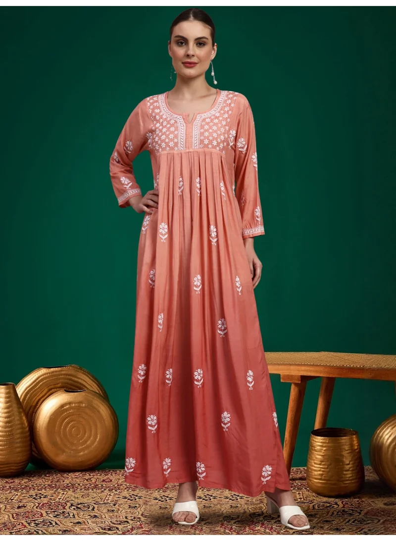 Alaya Hand Embroidered Chikankari Muslin Jalabiya-AL4110