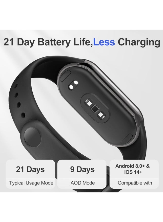 Xiaomi 233 mAh Xiaomi Smart Band 10 Midnight Black,1.72 AMOLED Display with 1500 Nits, Sleep and Heart Rate Monitor, 5ATM Waterproof, 21 Days Battery Life, 60 Hz Refresh Frequency, 150+ Modes Midnight Black - Image 2