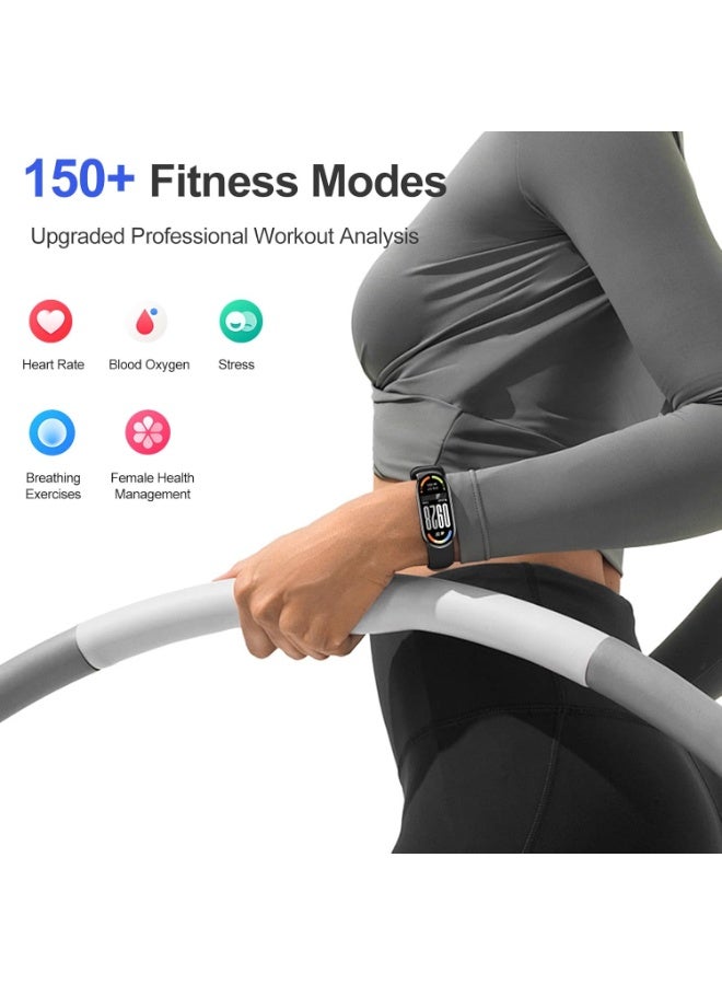 Xiaomi 233 mAh Xiaomi Smart Band 10 Midnight Black,1.72 AMOLED Display with 1500 Nits, Sleep and Heart Rate Monitor, 5ATM Waterproof, 21 Days Battery Life, 60 Hz Refresh Frequency, 150+ Modes Midnight Black - Image 3