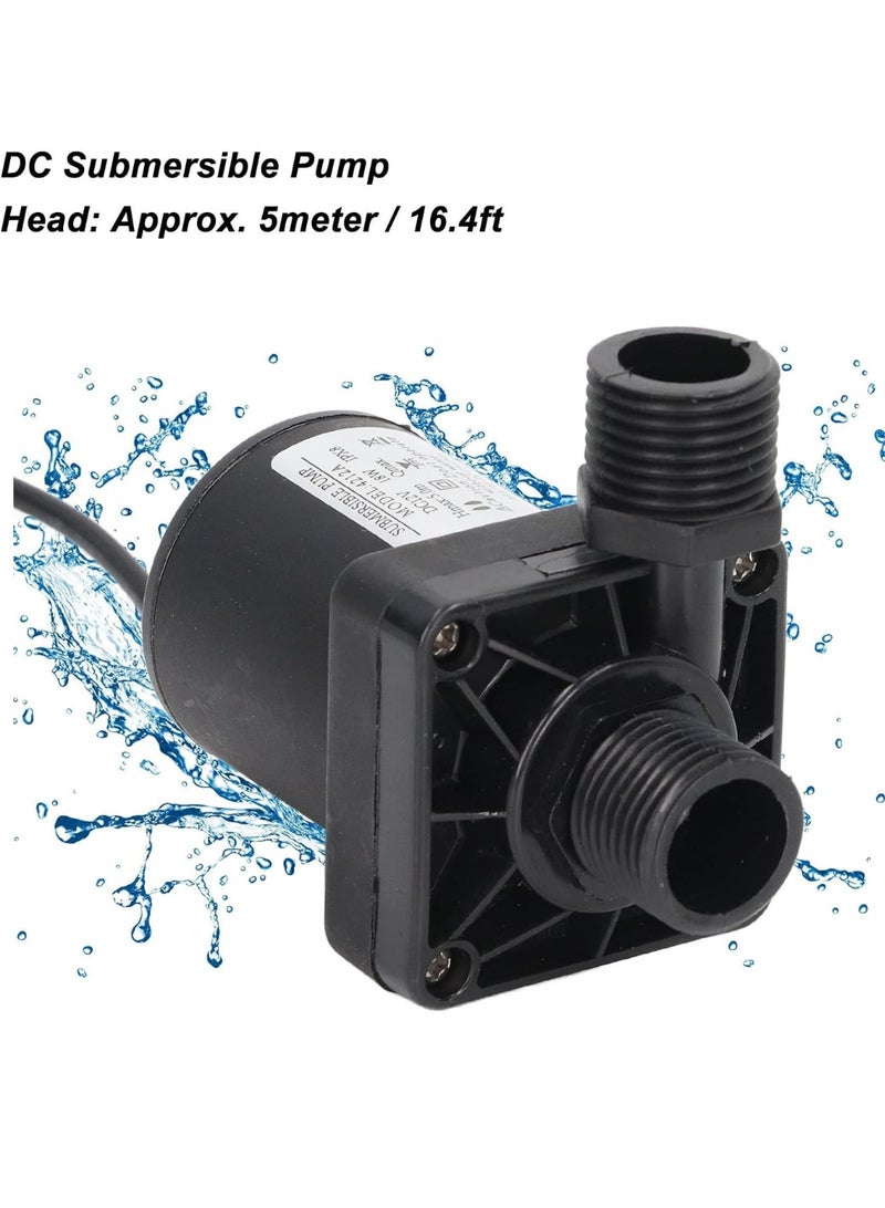 12V DC Submersible Water Pump, 20W 800L/H Low Voltage Aquarium Pump, Quiet Energy Saving Mini Pump for Fish Tank, Fountain, Hydroponics, Pond & Water Circulation - Image 4