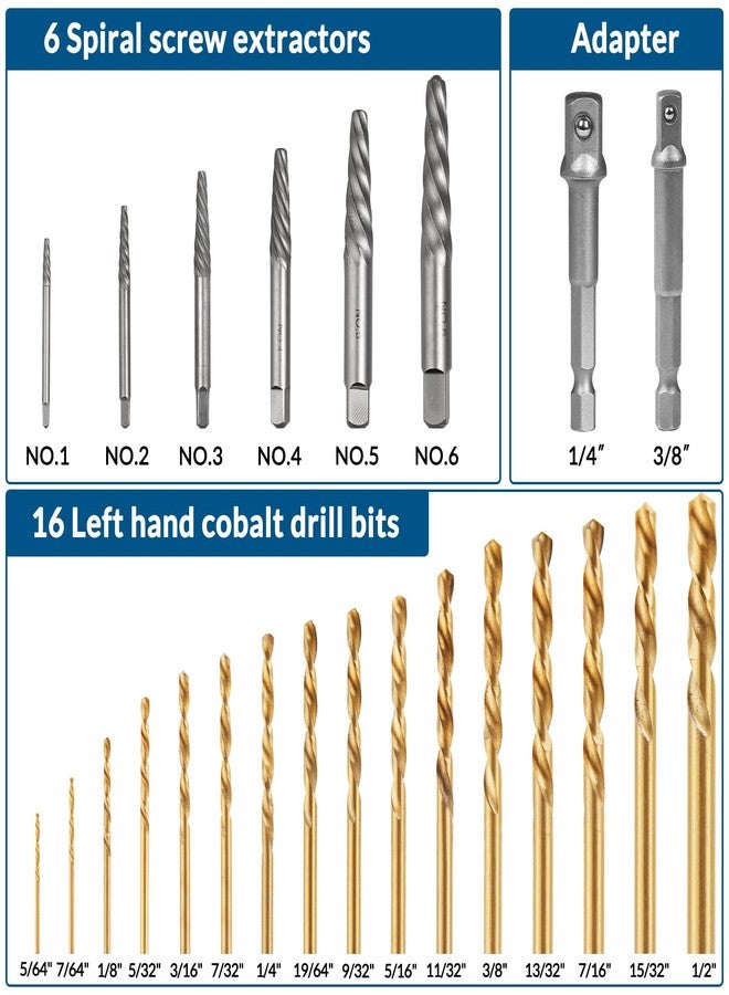 THINKPRO Broken Bolt Extractor kit and Left Hand Drill bit Set,54 PCS Damaged Screw Extractor Set with Hex Adapter,Lug Nut Remover for Broken,Damaged,Rusted,Rounded-Off Studs. - Image 3
