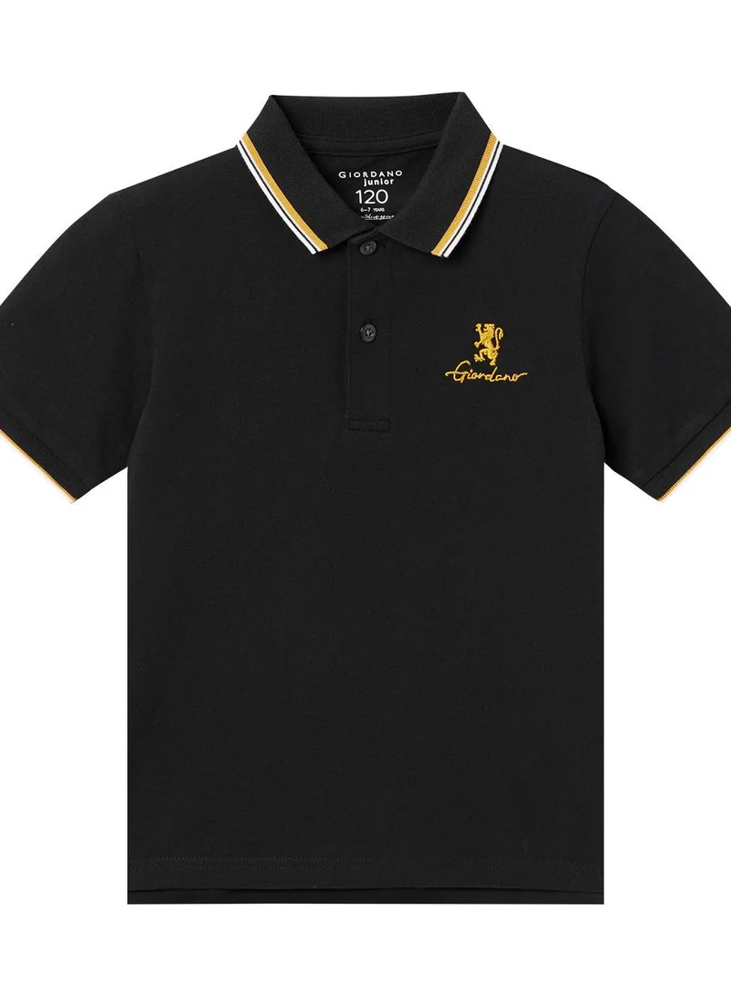 GIORDANO Junior's Slim Fit Cotton Pique Signature Embroidery Polo