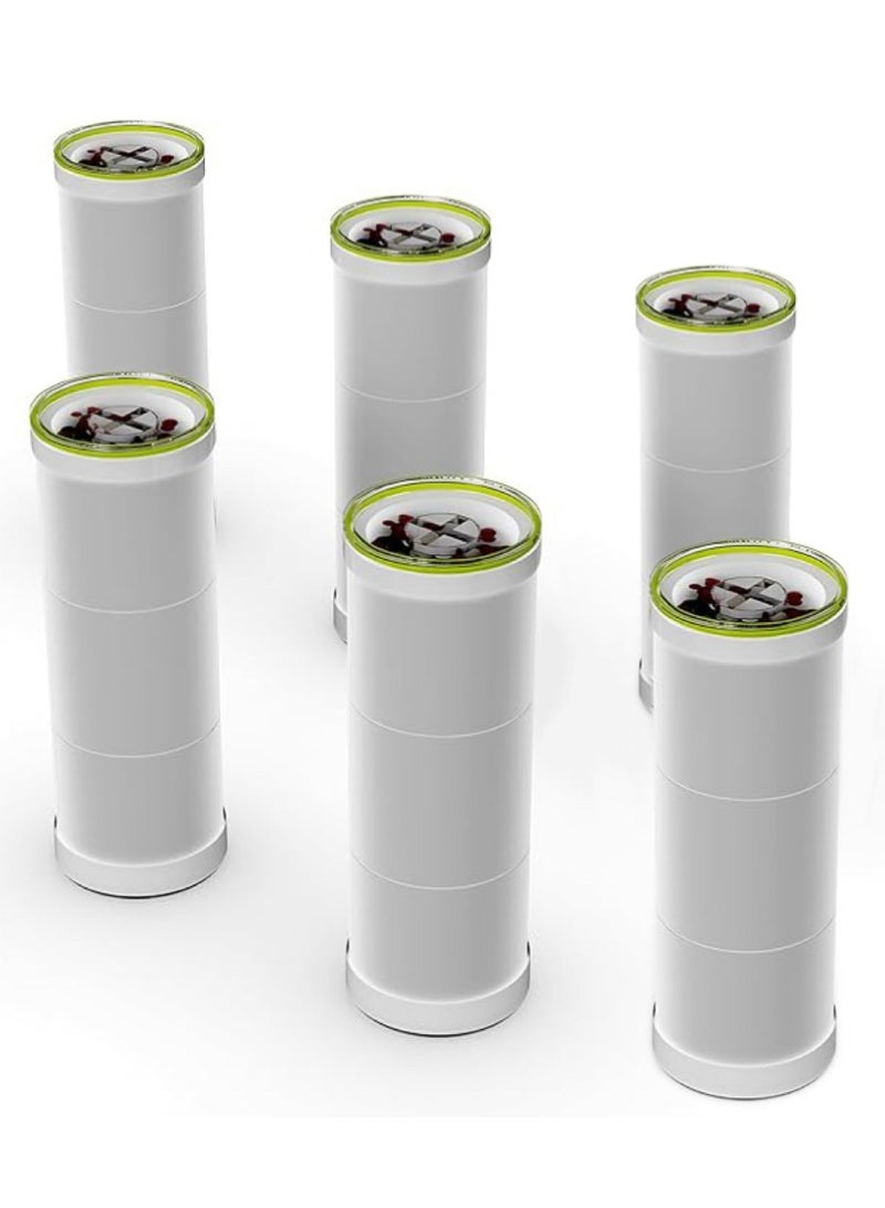 ouyoo 6pcs خرطوشة مرشح الاستحمام يدويًا يدويًا ، يتم استخدامها للمياه العارية لإزالة الكلور وتوضيح مرشحات رأس الدش بشكل فعال إزالة الكلور والمعادن الثقيلة والملوثات الأخرى لتجربة منعش ونظيفة. - Image 1