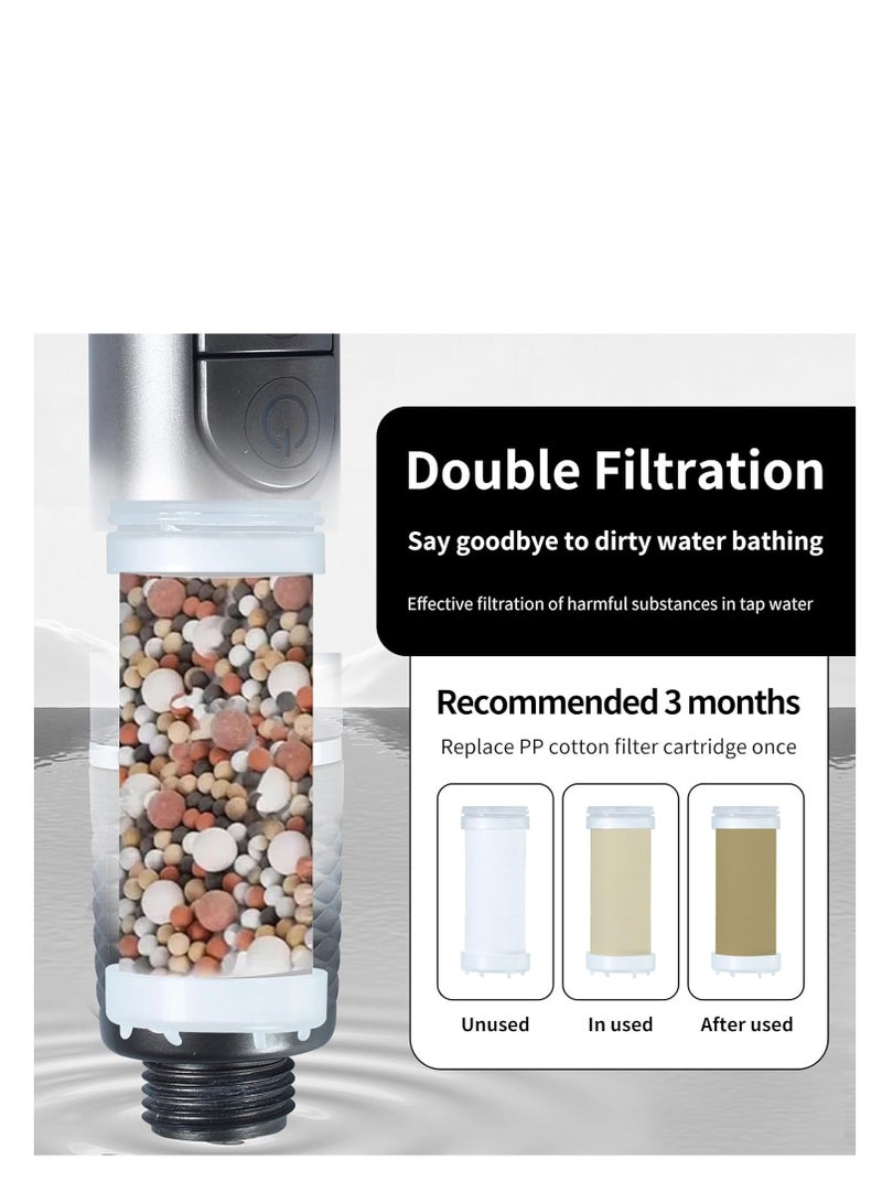 ouyoo 6pcs خرطوشة مرشح الاستحمام يدويًا يدويًا ، يتم استخدامها للمياه العارية لإزالة الكلور وتوضيح مرشحات رأس الدش بشكل فعال إزالة الكلور والمعادن الثقيلة والملوثات الأخرى لتجربة منعش ونظيفة. - Image 3