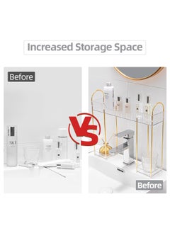 XiuWoo Bathroom Countertop Organizer Over The Faucet Narrow Counter Organizer Above Sink Table Mounted Faucet Sink Shelf for Bathroom Kitchen Toilet Laundry  - Image 3