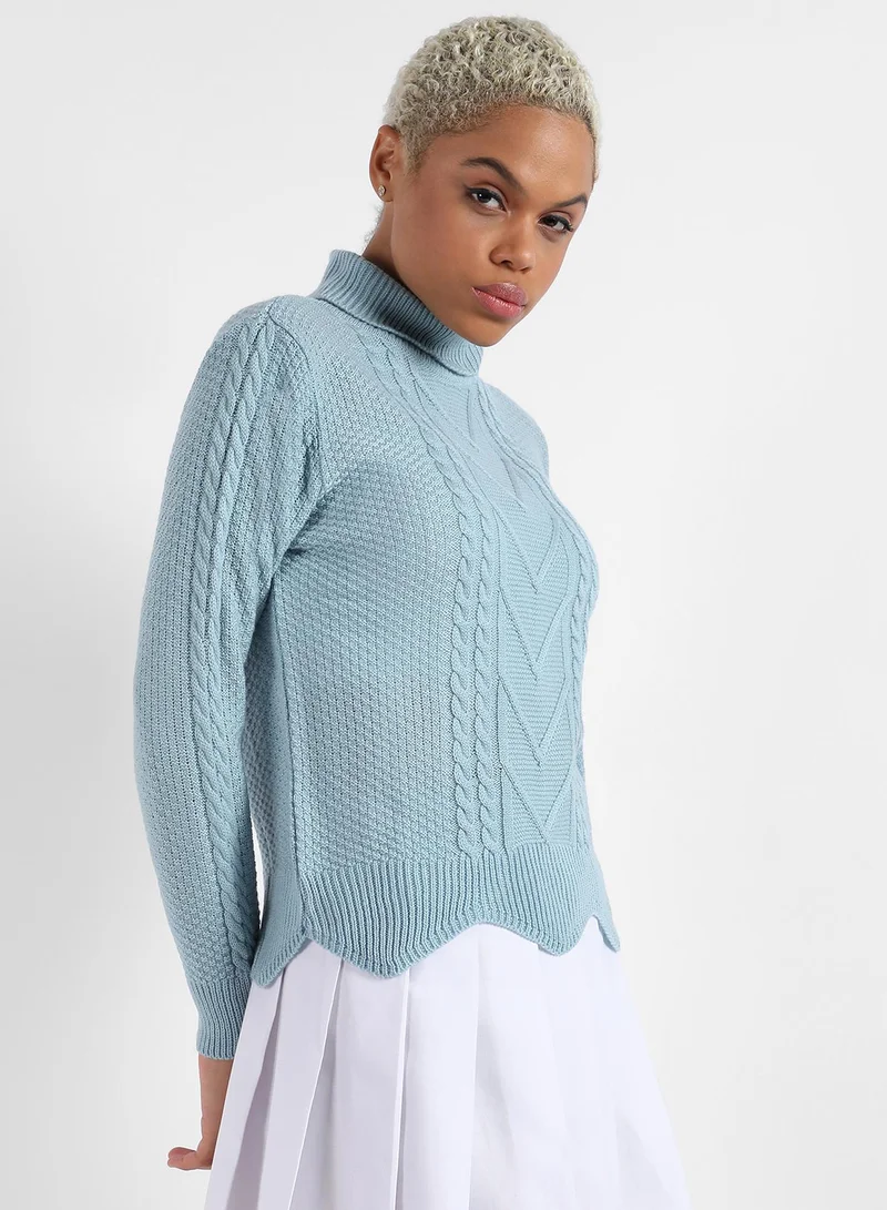 Campus Sutra Campus Sutra Women's Cable Knit Sweater