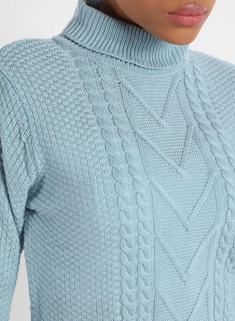 Campus Sutra Campus Sutra Women's Cable Knit Sweater