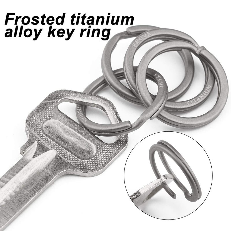 FEGVE Titanium Key Rings Split Rings 4 Packs, for Home Car Keys Organization, Sandblasted(Grey - 20mm / 0.79 inch) - Image 5