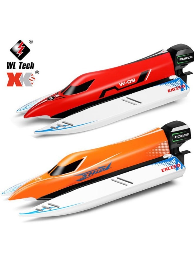 Weili WL915-A Remote Control Boat Water Boat Model Toy Full-scale Brushless High-speed Speedboat Anti-rollover Remote Control Boat-Color:WL915-A Orange (brushless Motor + Automatic Turning + Low Power Alarm)  - Image 2