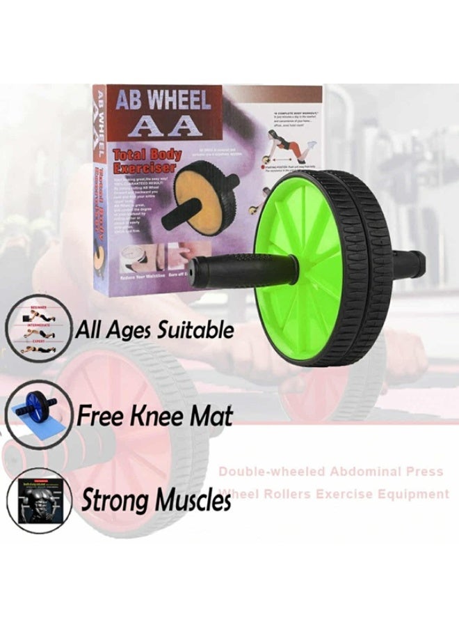 Abdominal Wheel with Knee Pad , Abdominal Exercise Equipment , Abdominal Toner , Exercise Wheels for Home Gym , Built-in Spring for Resistance Exercise , Home Exercise Equipment by Fitness Pro (multicolour) - Image 1