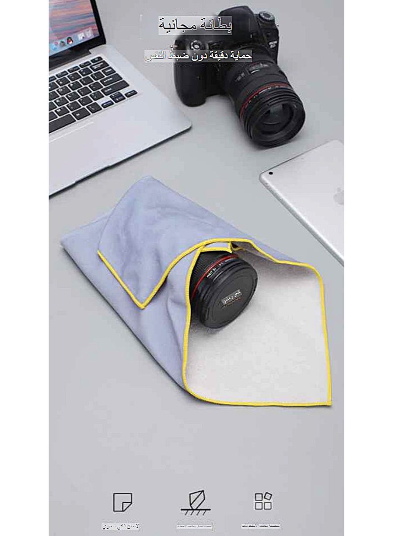ELIKLIV Hot Sale Magic Cloth Camera Packaging! Scratch-resistant, dust-proof, and strong adhesion. It can be used as a camera bag, cleaning cloth, and cosmetic bag. Strong and easy to peel, reusable. Easy to wash by hand, light and portable. It provides all-round protection for digital devices, which is a must-have for home travel (45*45cm, blue) - Image 5