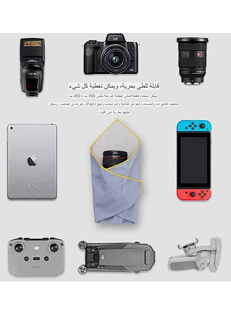 ELIKLIV Hot Sale Magic Cloth Camera Packaging! Scratch-resistant, dust-proof, and strong adhesion. It can be used as a camera bag, cleaning cloth, and cosmetic bag. Strong and easy to peel, reusable. Easy to wash by hand, light and portable. It provides all-round protection for digital devices, which is a must-have for home travel (45*45cm, blue) - Image 2