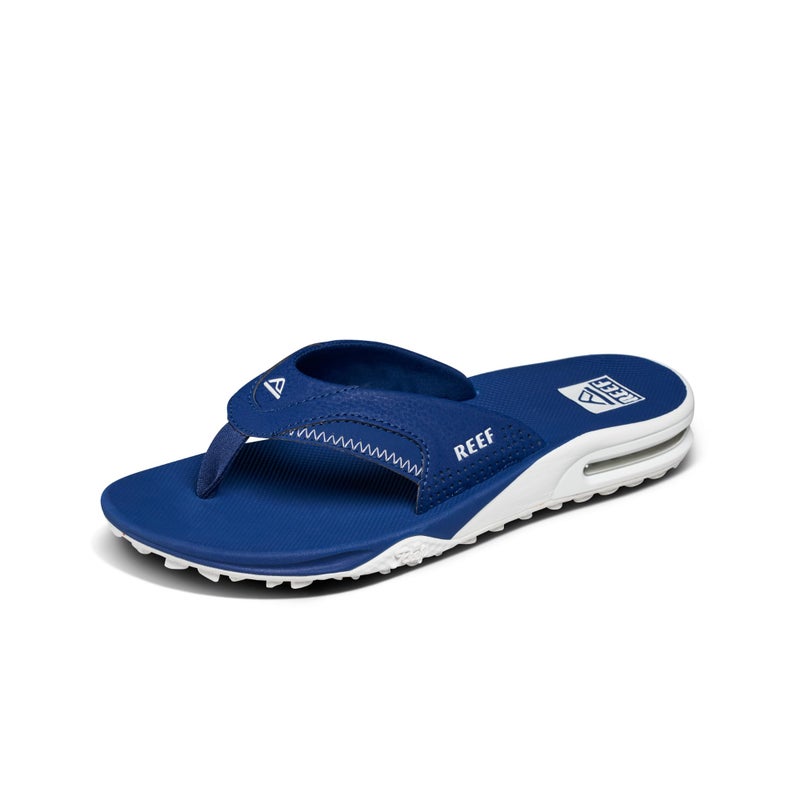 Reef Fanning Pregame Mens Bottle Opener Flip Flop, Arch Support, Durable Outsole, Water Friendly, Navy/White, 13 - Image 1