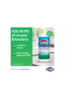 Clorox Fresh Scent Multi-Surface Sanitizing Wet Wipes Bleach Free 35 Wipes 258g  - Image 3