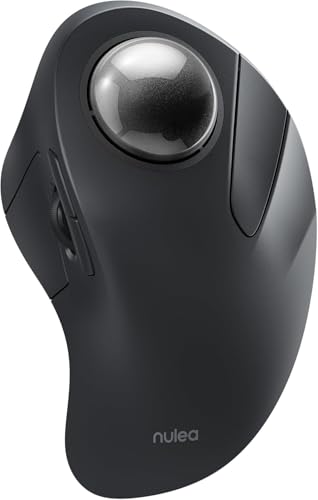 Nulea Wireless Ergonomic Trackball Mouse, Rechargeable, Bluetooth Rollerball Mouse, 44mm Index Finger Trackball, 5 Adjustable DPI, Compatible with PC, Laptop, iPad, Mac, Windows, Android - Image 1