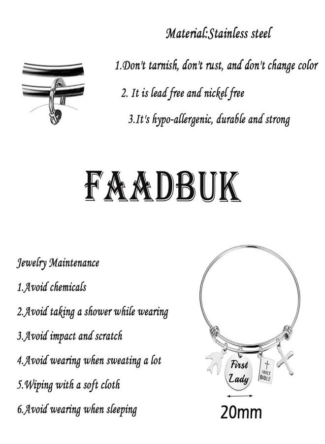 FAADBUK First Lady Gift Pastor's Wife Appreciation Gift Lady of Lourdes Gift First Communion Gift (First Lady Bracelet) - Image 2
