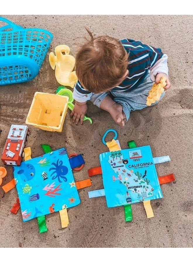 The Learning Lovey Baby Jack & Co 8X8” Learning Lovey Tag Toys For Babies Baby Crinkle Toys Crinkle Toys For Baby Soft & Safe Learn Usa State Facts Ideal Baby Toy Bpa Free W/Stroller Clip (California) - Image 5