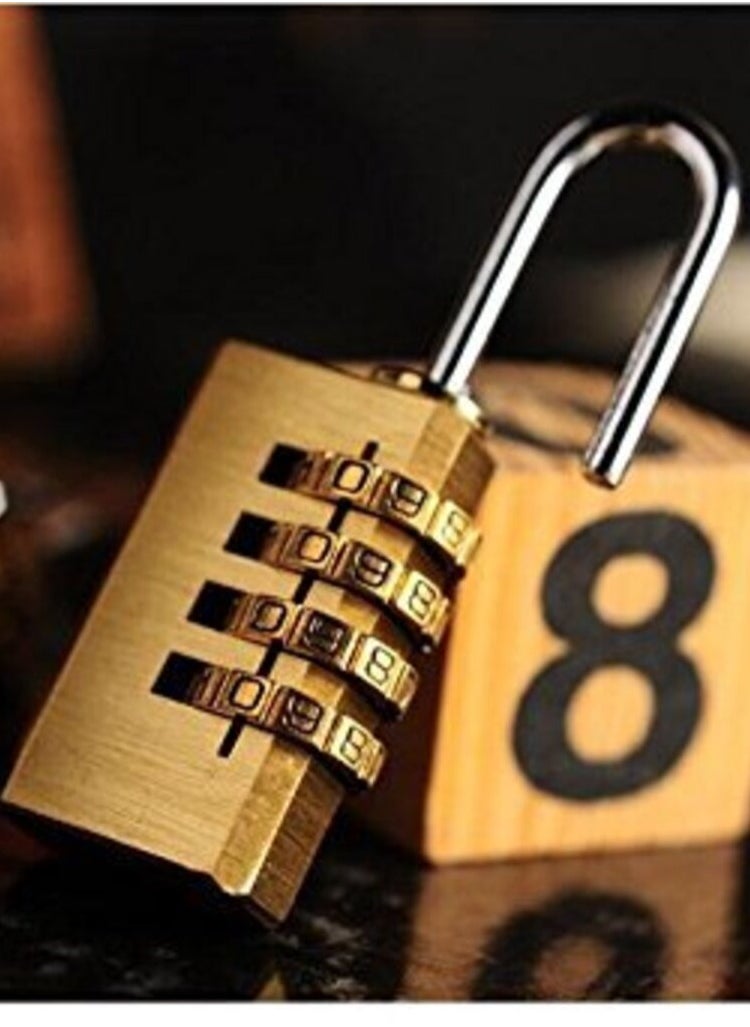 Combination Lock, 4 Digit 0.82-Inch Combination Padlock Set, Metal and Plated Steel Material for School, Employee, Gym or Sports Locker, Case, Toolbox, Fence, Hasp Cabinet and Storage, 1-Pack