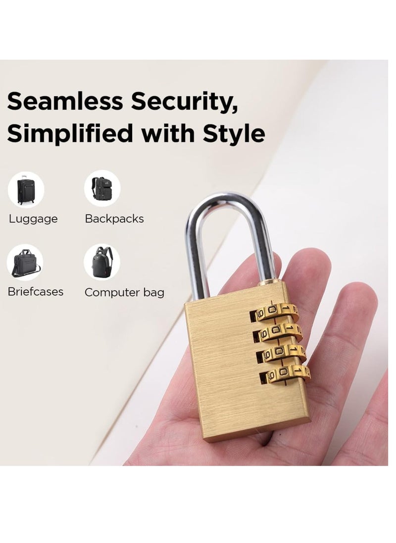 Combination Lock, 4 Digit 0.82-Inch Combination Padlock Set, Metal and Plated Steel Material for School, Employee, Gym or Sports Locker, Case, Toolbox, Fence, Hasp Cabinet and Storage, 1-Pack