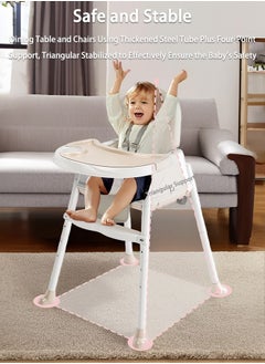 Relex High Chair, Portable Baby Chair with Dining Tray, Height-Adjustable Toddler Dining Chair for Babies and Toddlers(Beige)  - Image 2