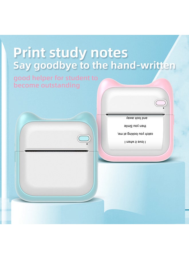 Mini Pocket Photo Printer Portable Thermal Printing Machine 203dpi Wireless BT Connection for Picture Lable DIY Handcraft List Meno Notes Journal Receipt Paper Instant Printer Sticker with 5 Rolls Adhesive Thermal Paper 6 Rolls Non-adhesion Thermal Paper  57*25mm Study Work Office Compatible with Android iOS System