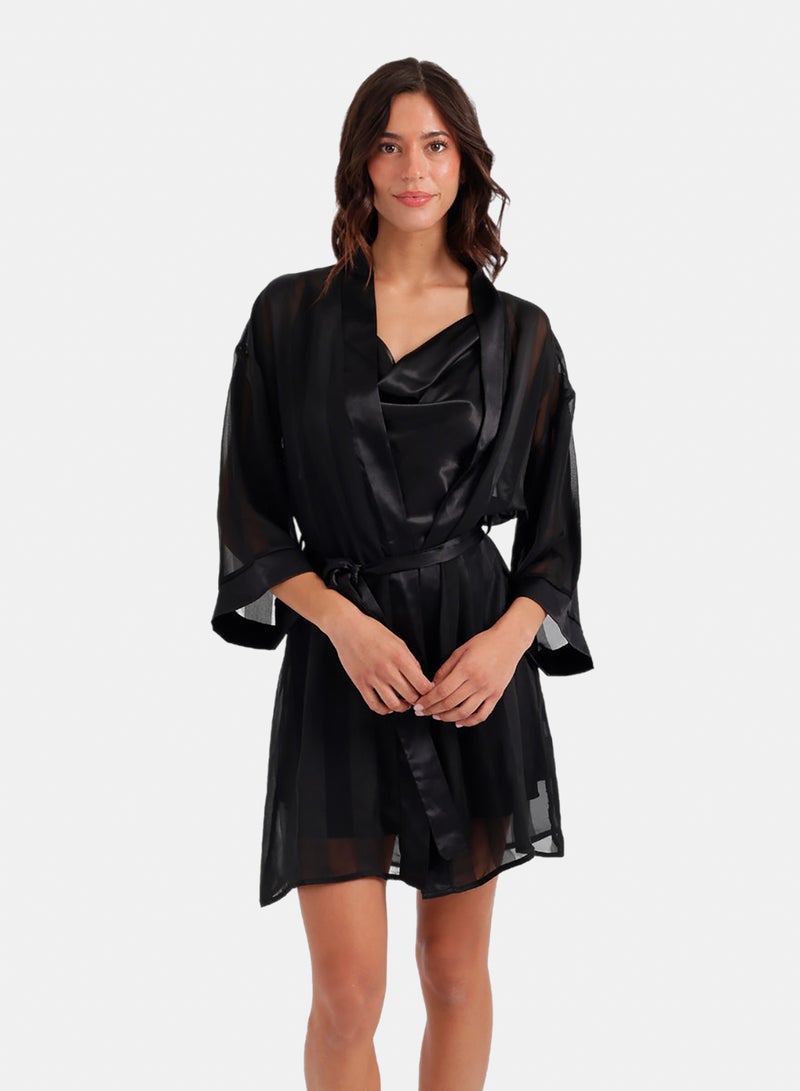 Carina Sheer Striped Robe - Image 1