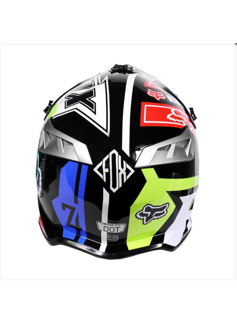 Fox Gloss Black Motocross Full Face Helmet DOT Approved large Size - Image 3