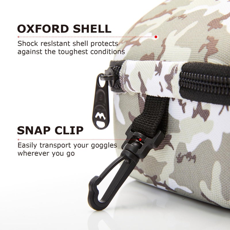 XCMAN Rigid EVA Ski Goggle Case Fit All Shapes and Size Ski Goggles CITY CAMO - Image 3