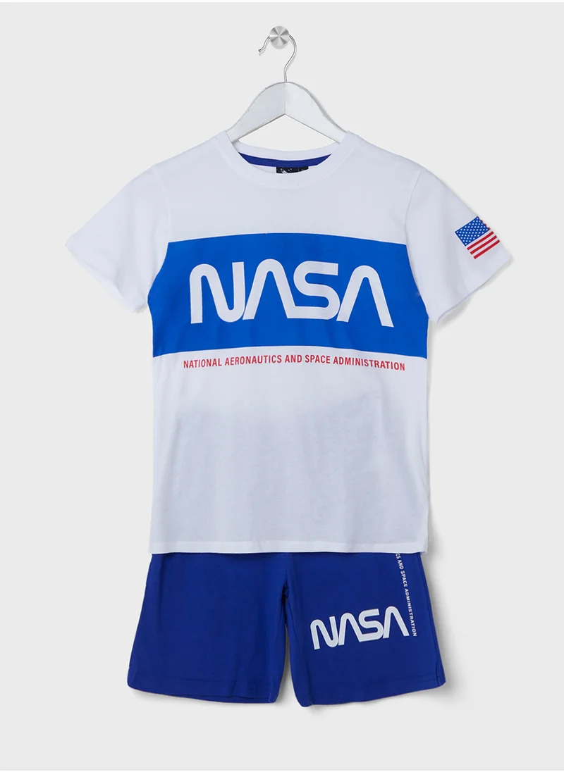 ناسا NASA Boys Printed Short Sleeve Pyjama set